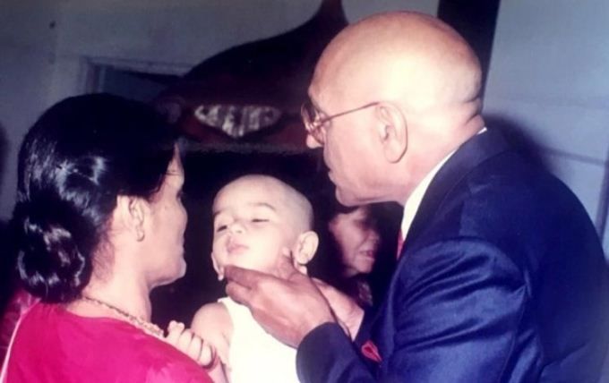 Vardhan Puri with his grandparents