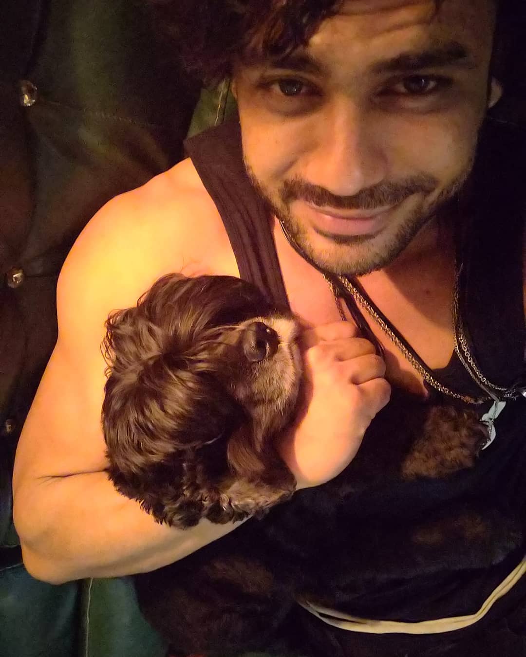 Vishal Aditya Singh with his dog