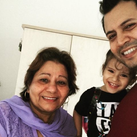 Abhinav Kohli with his mother and son