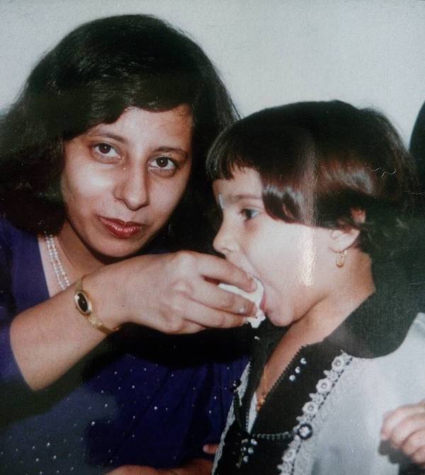 Agrita Dhawan with her mother