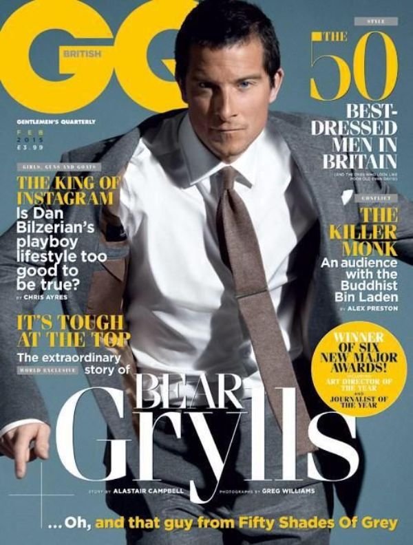 Bear Grylls On The Cover OF GQ Magazine