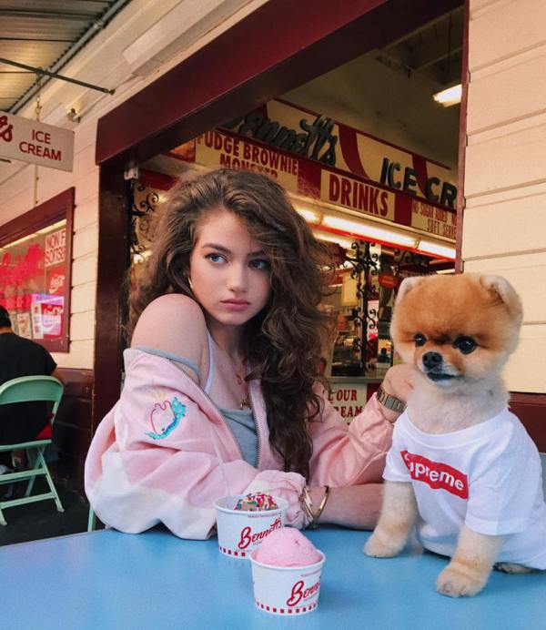 Dytto with her Pet Dog