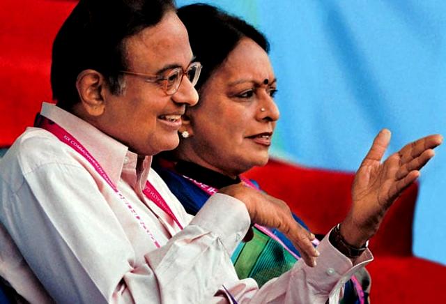 Nalini Chidambaram with her husband P Chidambaram