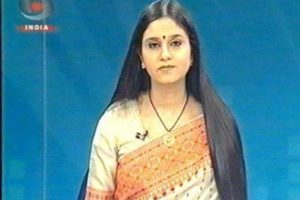 Neelum Sharma, anchoring on DD INDIA