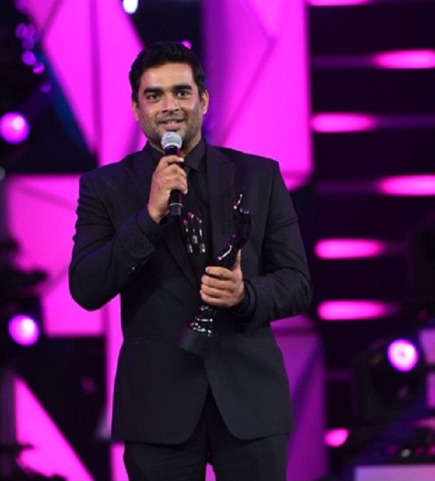 R. Madhavan with a filmfare award