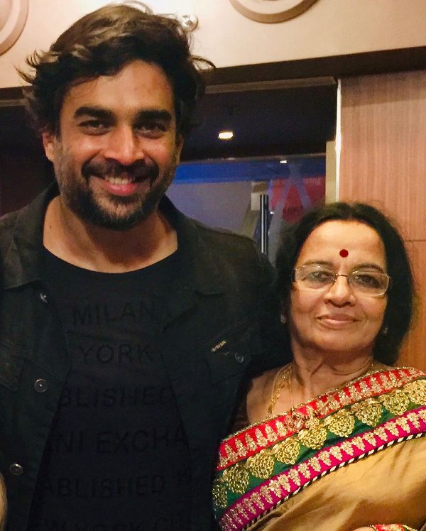 R. Madhavan with his mother