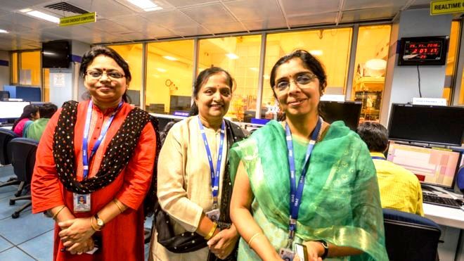 Ritu Karidhal with fellow women scientists in ISRO