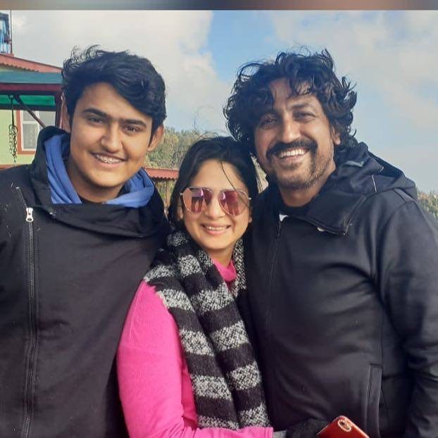 Sakshi Joshi with her husband and son