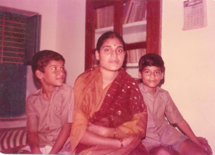 Subbaraju with his mother and brother