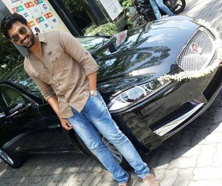 Arun Vijay Posing with Jaguar