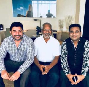 Arvind Swami with Mani Ratnam and A. R. Rahman