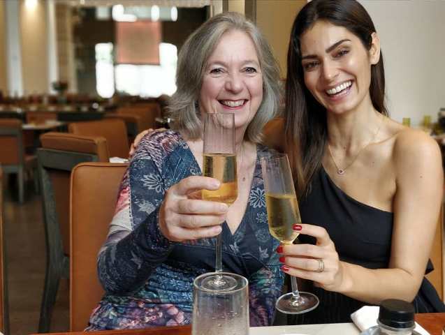 Bruna Abdullah with her mother-in-law Jane Fraser