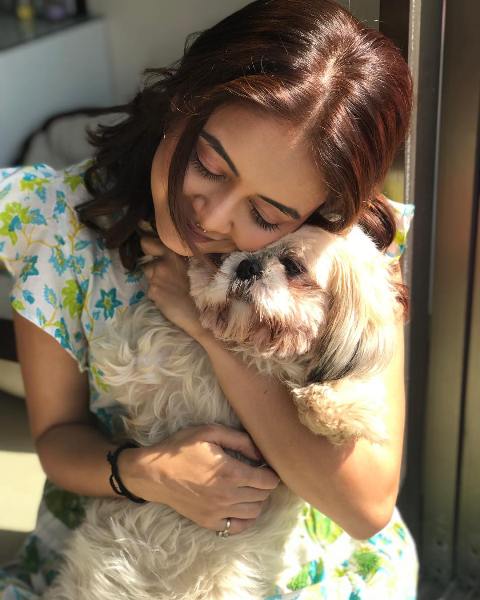 Devoleena Bhattacharjee with her pet dog