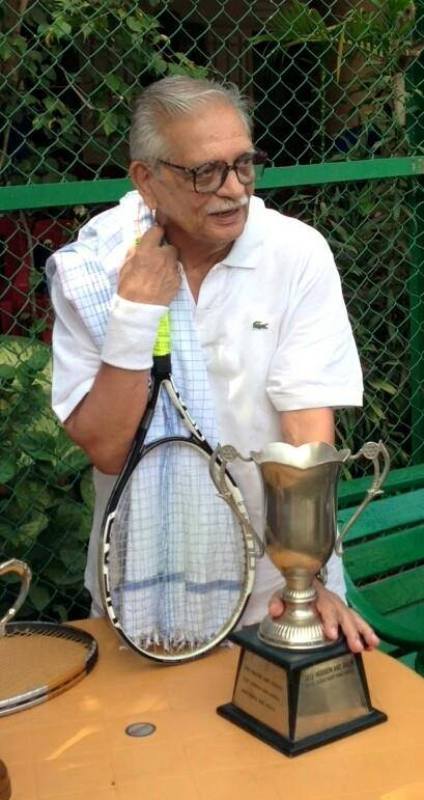Gulzar with his Tennis Trophy