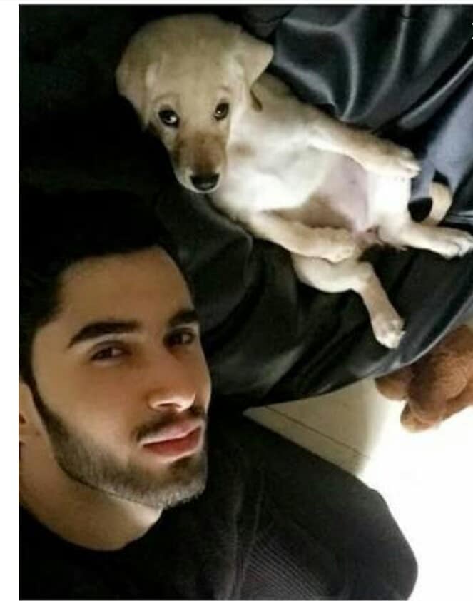 Laksh Lalwani with his pet dog
