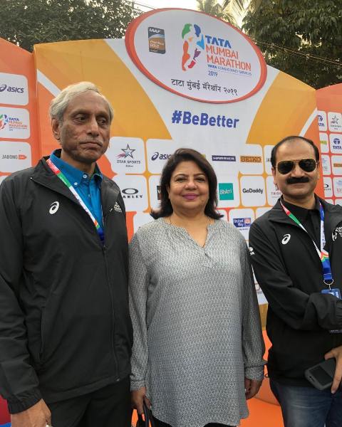 Madhu Chopra as a participant of the Mumbai Marathon