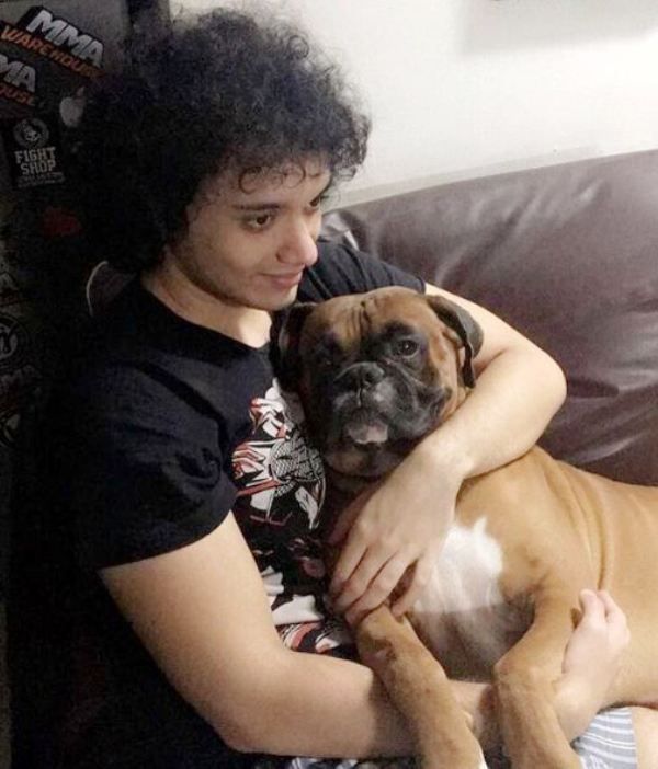 Namashi Chakraborty with His Dog