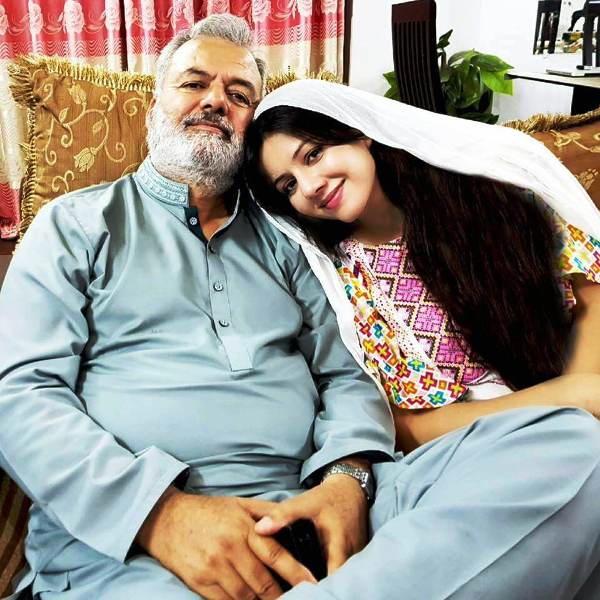 Rabi Pirzada with Her Father