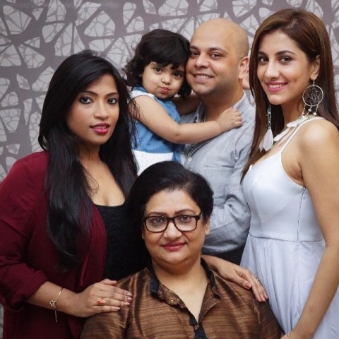 Rukmini Maitra with her family