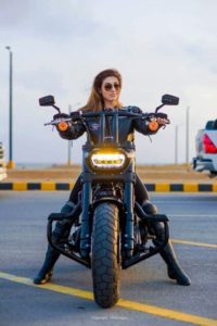 Sana Fakhar's bike Harley Davidson