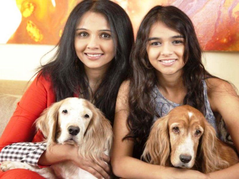Suchitra Krishnamoorthi with Her Daughter and Dogs