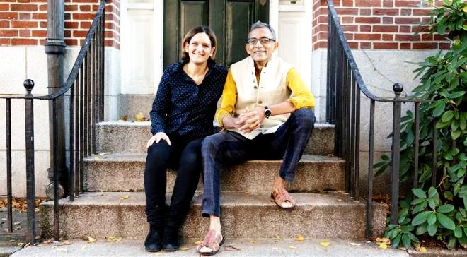Abhijit Banerjee with his second wife Esther Duflo
