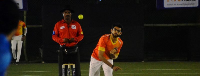 Aditya Thackeray playing cricket