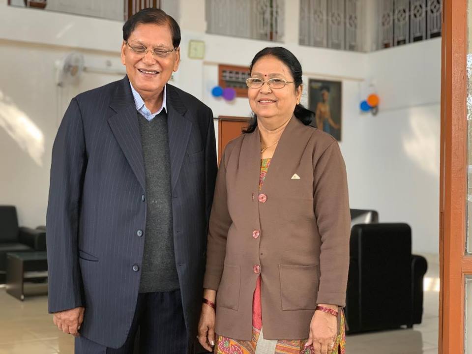 Dr. Bindeshwar Pathak with His Wife