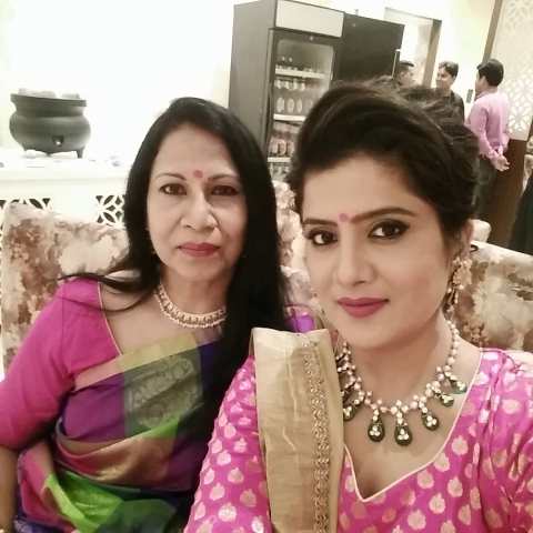 Neha Batham with her mother