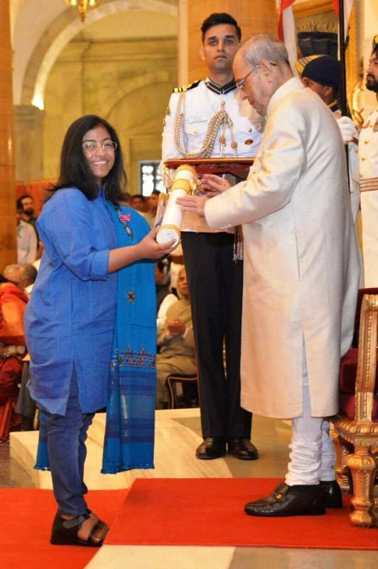 Sunitha Krishnan Receiving Padma Shri Award