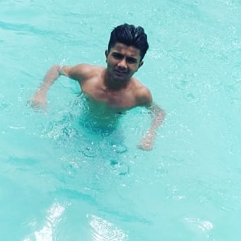 Azmat Hussain swimming