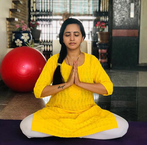 Lasya Manjunath doing Yoga