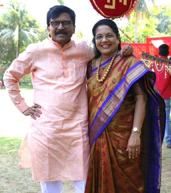 Sanjay Raut with his wife Varsha Raut