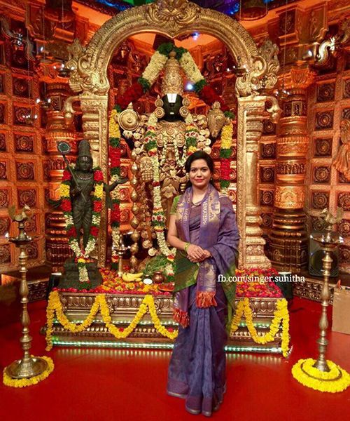 Sunitha Upadrashta in one of her devotional programs