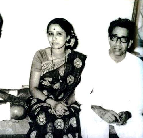 Uddhav Thackeray's father Bal Thackeray (right) and his mother Mina Thackeray (left)