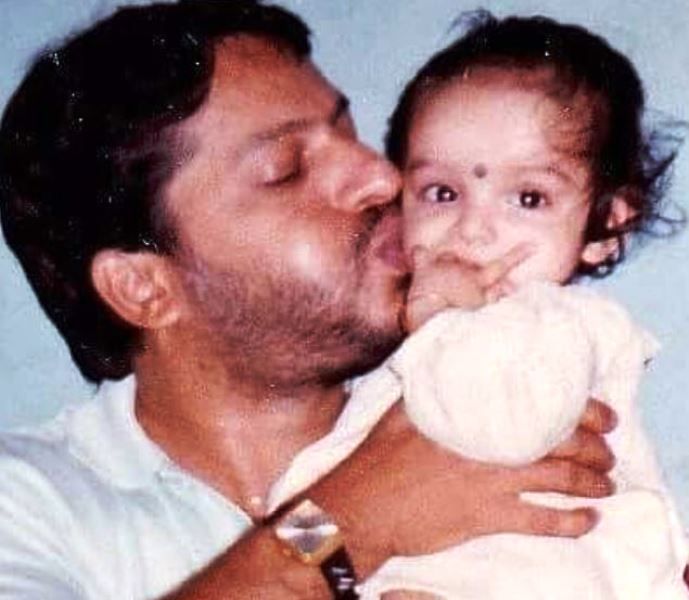 A Childhood Picture of Lisa Mishra with Her Father