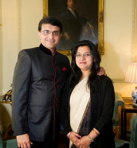 Dona Ganguly with her husband, Sourav Ganguly