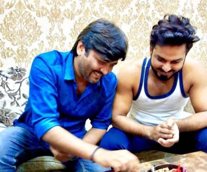 Pawan Singh with his Brother