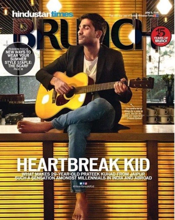 Prateek Kuhad on the cover of Hindustan Times Brunch