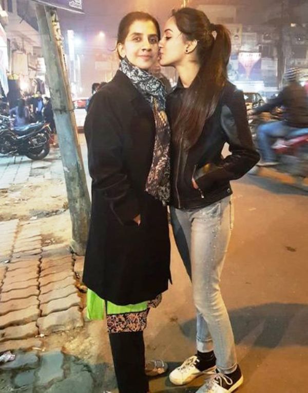 Sargun Kaur Luthra with Her Mother