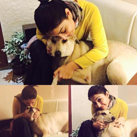 Sonia Mann with her pet dog