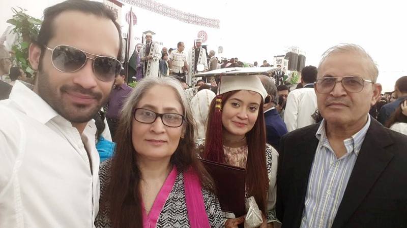 Waqar Zaka with His Parents and Sister