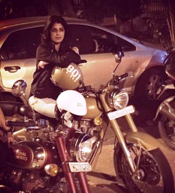 Aishwarya Sakhuja Posing With Her Motorcycle