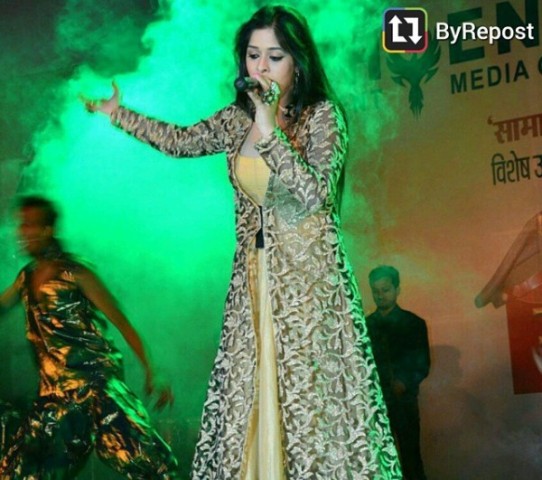 Garima Jain during a stage show