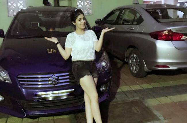 Garima Jain with her car