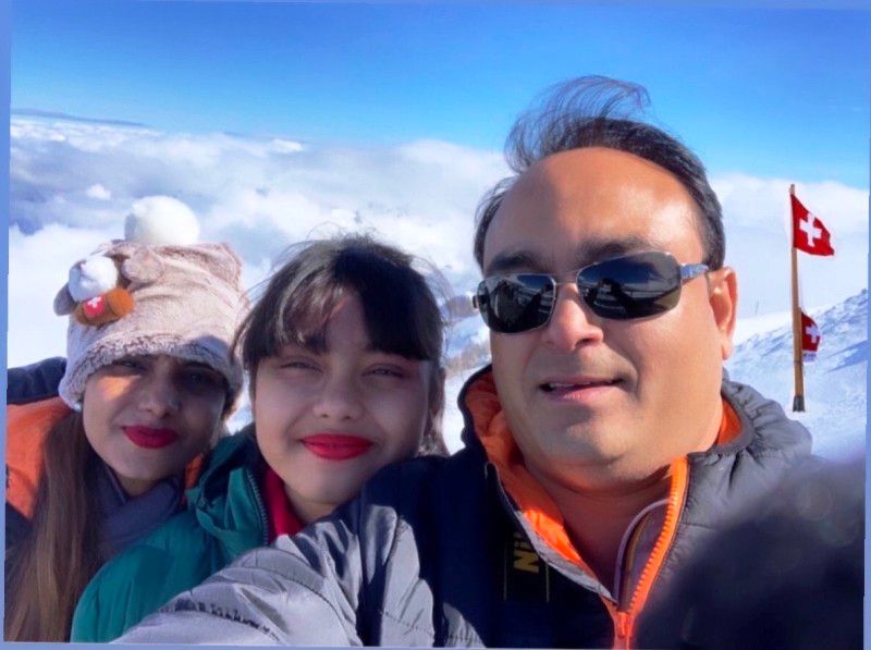 Mausumi Das with Her Husband and Daughter