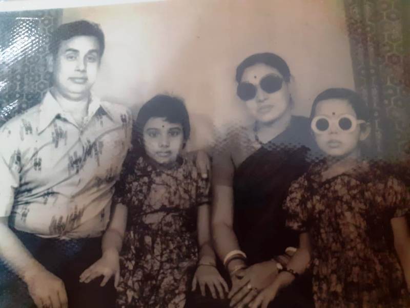 Mausumi Das with Her Parents and Sister