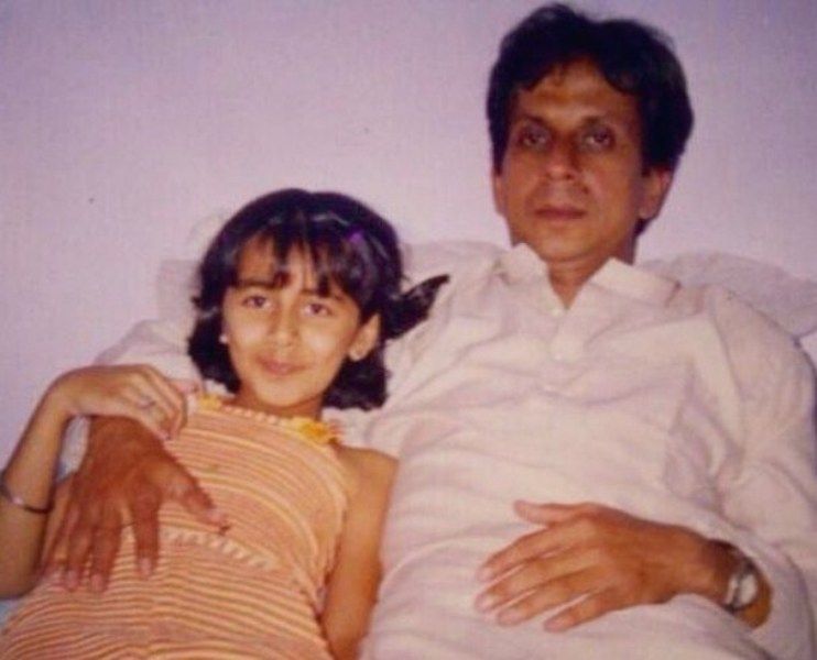 Nikki Galrani as a Child with her Father