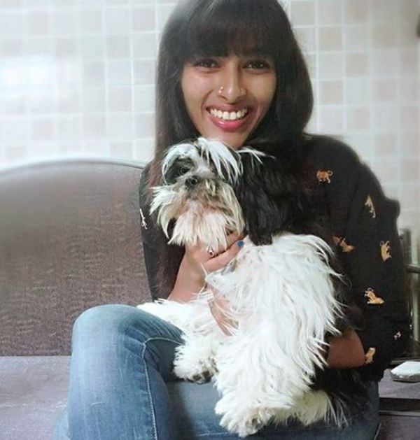Reshma Rajan with Her Dog