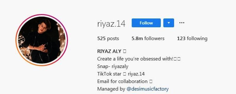 Riyaz Aly's Instagram Account